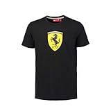 Scuderia Ferrari Men's Black Classic T-Shirt With Large Scudetto Print On Chest