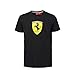 Scuderia Ferrari Men's Black Classic T-Shirt With Large Scudetto Print On Chest