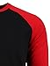 NE PEOPLE Mens 3/4 Sleeve Baseball Tshirt Raglan Jersey Shirt (S-2XL) BlackRed