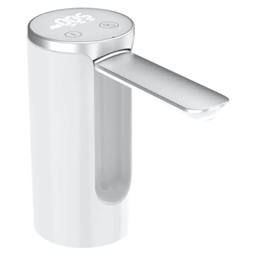 Bomba De Água Galão Recarregavel bebedouro Dispensador sugador puxador Automático Display Digital e Botão Smart Touch Linha Premium (Branco)