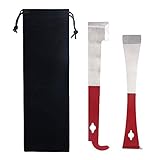 Newflager Stainless Steel J Hook Beekeeping Hive Tool Frame Lifter and Scraper, Beekeepers Supplies Equipment with Waterproof Bag (Pack of 2 Types)