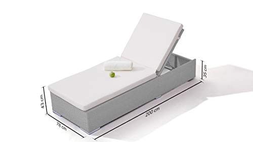 talfa Polyrattan Sonnenliegen Set in Grau satiniert Culie, 2 Stück – Bild 3