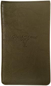 Dark Leather Scorecard Holder with Wooden Pencil and Printable Stat Tracker PDF by Paramount Golf