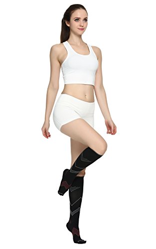 Buttons & Pleats Womens & Mens Medical Grade 20-30 mmHg Compression Socks Chevron ML