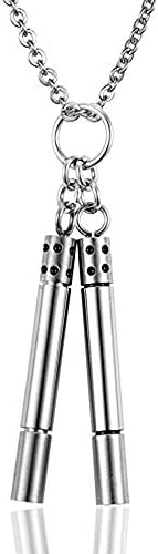 QIUXIA Unique Stainless Steel Necklace with CZ,Nunchuck Style Height 4CM Black Gold Unisex