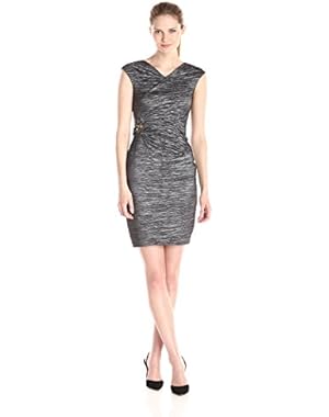 Women's Cap-Sleeve Sheath Dress with Beading