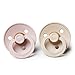 BIBS Pacifiers Colour Collection | Natural Rubber Baby Pacifier | Set of 2 BPA-Free Soothers | Made in Denmark | 0+ Months (Pack of 2) | Vanilla/Blush