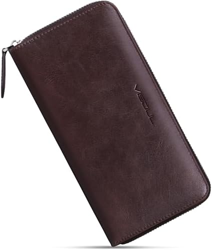 Mossruta Luxury Real Leather Zip Around Travel Wallet | Large