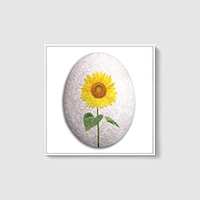Framed Canvas Wall Art for Living Room, Bedroom Flower on Cobblestone Canvas Prints for Home Decoration Ready to Hanging - 16x16 inches