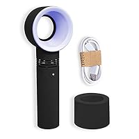 Alamana Portable Mini USB Charge Bladeless Fan Handheld Transparent Air-Flow Handy Cooler Black