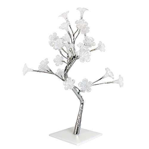 Simple Designs NL2007-CHR Morning Glory LED Lighted Decorative Tree, Silver