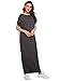 Verdusa Women's Short Sleeve Maxi Dress with Pockets Dark Grey L