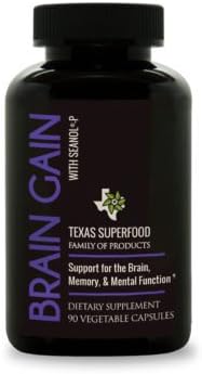 BRAIN GAIN 90 Caps - Greatest Support for the Brain, Memory Focus, & Mental Function (As compared to Alpha Brain by Onnit Labs) โฆ