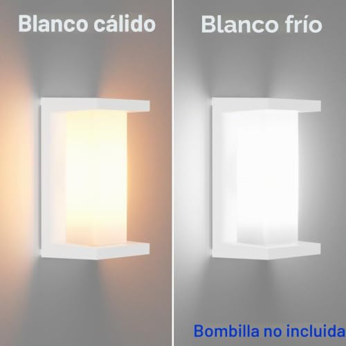 Klighten 2 pieces E27 outdoor wall lamp, IP65 wall lamp, maximum power 60W aluminium wall lamp, suitable for indoor outdoor (without bulb), white