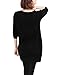 Allegra K Ladies Long Sleeve T Shirts Panel Tops Loose Long T Shirts, Black, M (US 10)