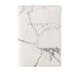 Eccolo Travel Passport Cover Case with Storage Pocket (Marble)