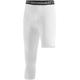 HYCOPROT Men's One Leg 3/4 Compression Pants Athletic Tight Leggings Base Layer for Running Basketball