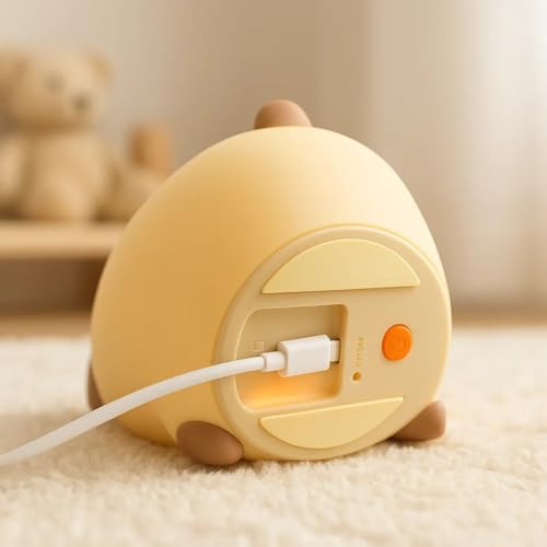 Luminária de Silicone Capivara LED Touch RGB, Bateria Recarregável USB com Intensidade de Luz Controlável no Toque e Temporizador Automático - Decoração Ideal para Crianças - Qualidade Premium LNSTORE
