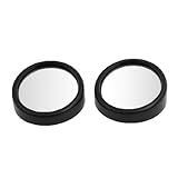 BestOfferBuy 2PCS Mini Convex Wide Angle Rotate Car Blind Spot Mirror Black