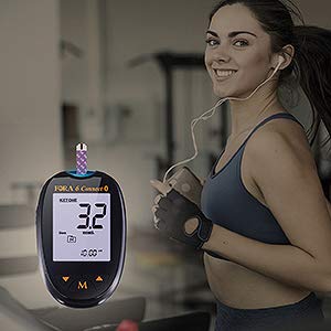 FORA 6 Connect KT20 Blood Ketone Testing Meter Kit to Monitor Your Ketogenic Low Carb Diet and Nutritional Ketosis via Smartphone App, 1 Meter, 1 Lancing, 100 Lancets, 20 Ketone Strips, Carry Case