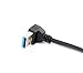 wawpi USB 3.0 Right Angle 270 Degree Extension Cable Male to Female Adapter Cord, Length: 24cm