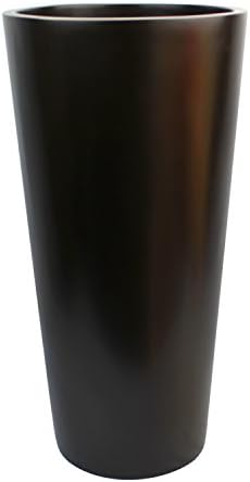Dublin Tall Round Cylinder Fiberglass Planter (D:18" x H:36", Metallic Brown)