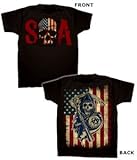 Sons of Anarchy Skull Logo And American Flag Shirt (XXX-Large), Online Clothing Store