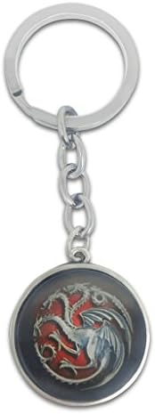GOT Inspired Merchandise. 3 Headed Dragon Cobochon Keychain