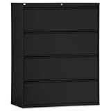 Alera ALE Four-Drawer Lateral File Cabinet, 42w x 19-1/4d x 53-1/4h, Black