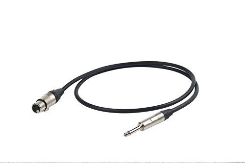 Proel ESO250LU5 1 Eric Audio Cable 6.3 mm Jack mono to Neutrik XLR 3-Pin Female to Male, 5 m Guitar Lead HPC250 Connector (Black)