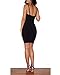 Whoinshop Women's Rayon Backless Low-cut Sling Bandage Cocktail Dress Black M
