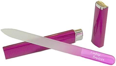 Best Original Double Sided Pink Crystal Glass Nail File with Hard Case