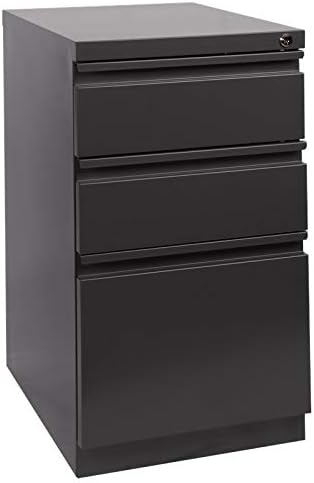 Amazon Com Pemberly Row 3 Drawer Mobile Pedestal Letter File Cabinet With Key Lock In Black Office Products
