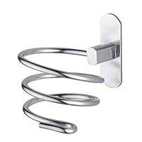 LLSDLS Bathroom Hair Dryer Stand - Punch Free Hair Dryer Storage Rack - Silver White - Space Aluminum Hair Dryer Bracket - for Bedrooms Or Hairdressers, Hotels, Nail Salons