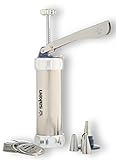 Stainless Steel Cookie Press Gun - With Easy-Grip Trigger Handle, Premium Grade Kit, 20 Disc Shapes, 4 Icing Tips