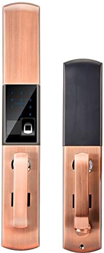 電子ドアロック レバーハンドル錠 バイオメトリック指紋ドアロック キーレスドアロック 指紋 パスワード