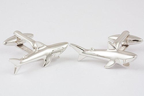 ZAUNICK Shark Cufflinks Sterling Silver