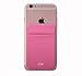 Case Art Plus Credit Card Secure Holder Stick on Wallet [ Lid ] Discreet ID Holder Lycra Spandex Card Sleeves for Smartphones, iPhone 6, Samsung Galaxy Cell Phone Wallet Case 3M Adhesive (Pink)