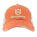 New Husqvarna ORANGE DISTRESSED hat, lawnmower, motorsports