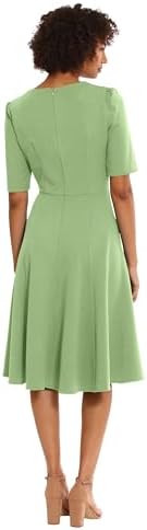 kensie short sleeve smocked waist a line midi dress Kensie Short Sleeve Smocked Waist A-Line Midi Dress