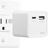 USB C Charger, GMYLE 17W Dual Ports Mini USB C/A Power Adapter AC Wall Charger for Samsung Galaxy S8,Google Pixel, Pixel XL, iPad Pro, HTC 10, Nexus 6P/5X, iPhone X/8/8 Plus more