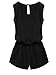 OURS Women Round Neck Sleeveless Cut Out Back Pockets Casual Romper Jumpsuit