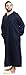 Moroccan Men Djellaba Handmade Winter Cotton Delicate Embroidery Navy Large to X-large