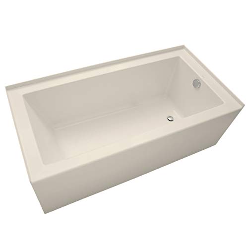 Mirabelle MIRSKS6030RBS Sitka 60" X 30" Acrylic Soaking Bathtub for Three Wall Alcove Installations with Right Drain