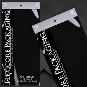 Flexicore Packaging| Gift Wrap Tissue Paper|15"x20"|100 Count (Black, 100 Sheets)