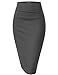 Hybrid & Company Women's Techno/Scuba Stretchy Office Pencil Skirt KSK43584 1139 Charcoal XL