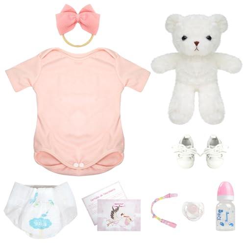 Bebê Reborn Silicone Boneca Menina Realista Olhos Azuis 48cm Pode Dar Banho