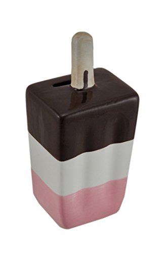 Zeckos Ceramic Toy Banks Ceramic Neapolitan Ice Cream Pop Kids Coin Bank 3 X 6.5 X 2.5 Inches Multicolored