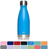 MIRA 12 Oz Stainless Steel Vacuum Insulated Water Bottle | Leak-proof Double Walled Cola Shape Bottle | Keeps Drinks Cold for 24 hours & Hot for 12 hours | 12 Oz (350 ml) | Aqua Blue