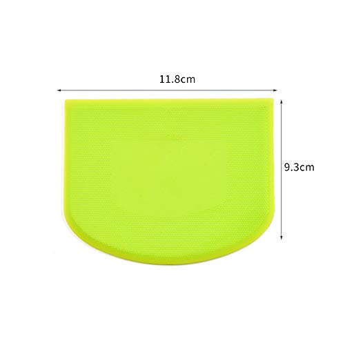 JKJF Dough and Bowl Scrapers, Set of 4 Multi-Purpose Plastics Scraper with Straight and Curved Edges for Food Processor Bowl and Kitchen Bowl Scraping Baking, Bread Dough, Cake Fondant, Icing (Green) - Thumbnail 2